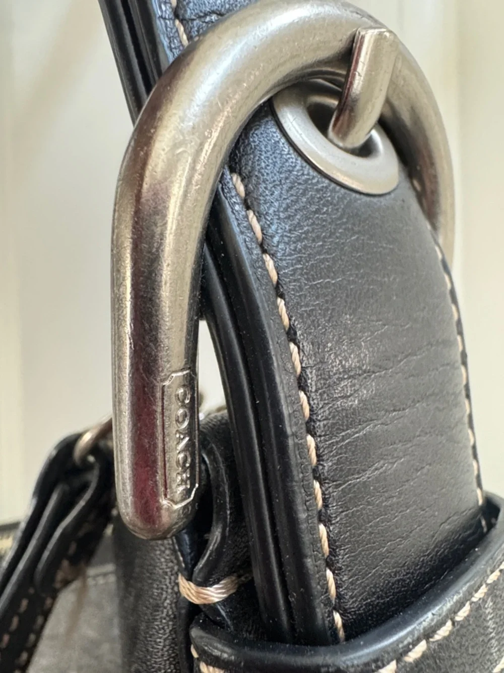 Coach Vintage Black and Gray Signature Jacquard Shoulder Bag